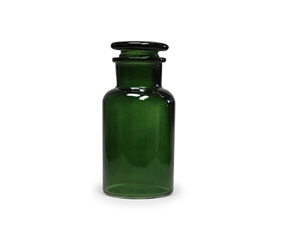 Glazen Apotheekfles Mosgroen 250 ml - 6 stuks